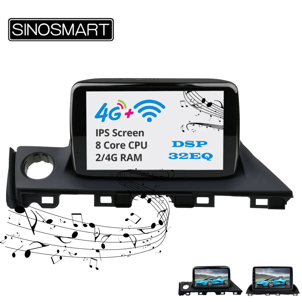 Sinosmart IPS/QLED 2.5D экран автомобильный gps мультимедийный радио навигатор плеер для Axela