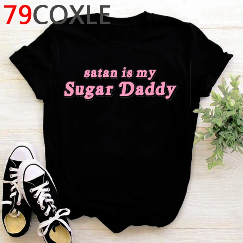 Женская футболка с надписью сатана-мой сахар летние топы 2020 | одежда