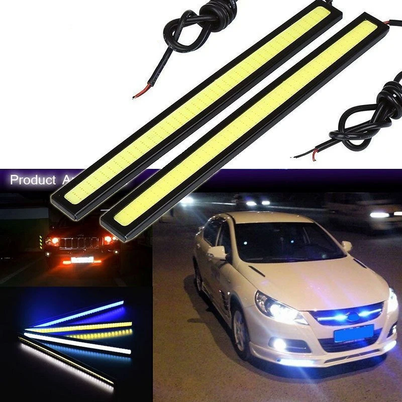 

2PCS 17cm LED Daytime Running Light Bar Waterproof DC 12V COB DRL Decoration Lights Parking Fog Lamp Strip Auto Ambient Lamp