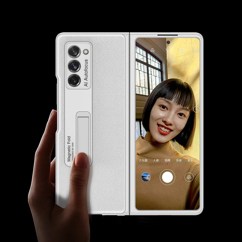 floveme folding cover for samsung galaxy z fold 2 5g case camera protection shockproof phone case luxury kickstand coque fundas free global shipping