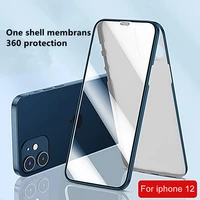 360 full cover protection phone case for iphone 12 pro max 12 mini front tempered glassback cover ultra thin for iphone 12 pro