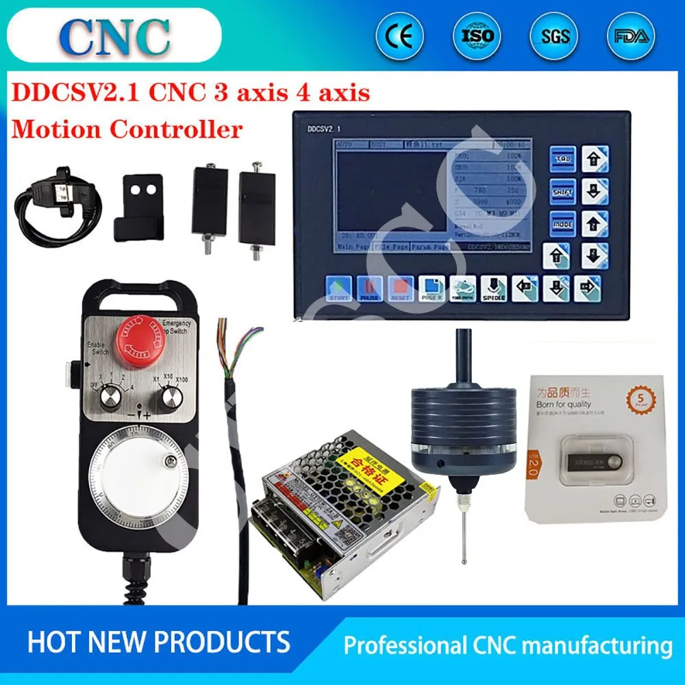 Offline CNC controller kit 3-axis 4-axis motion control system MPC power supply Touch Probe edge finder to find the center