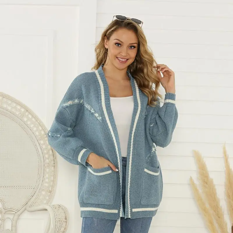 Женский кардиган с принтом Луи Джейсона осенне зимний длинный размера плюс| |