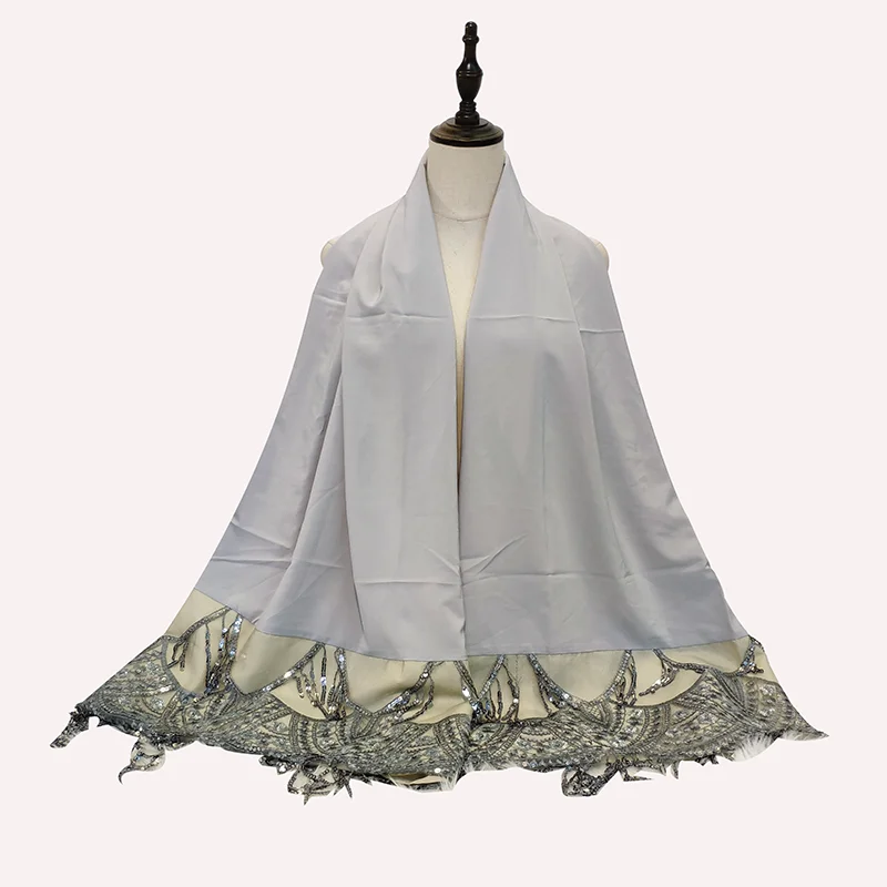 Пайетки Абая Макси хиджаб шарф Мусульманский Тюрбан Хиджаб платок женский s для