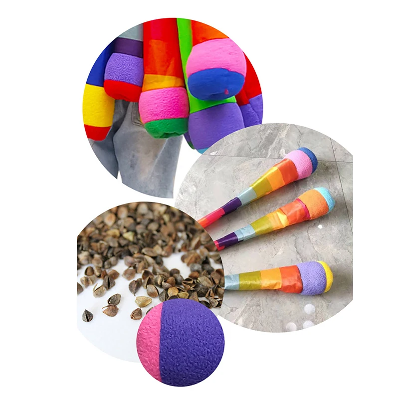 New Arrival 1pc Rainbow Ball Hand Throw Ribbon Sandbags Sensory Play Outdoor Toys Sport Games For Kids Children | Игрушки и хобби