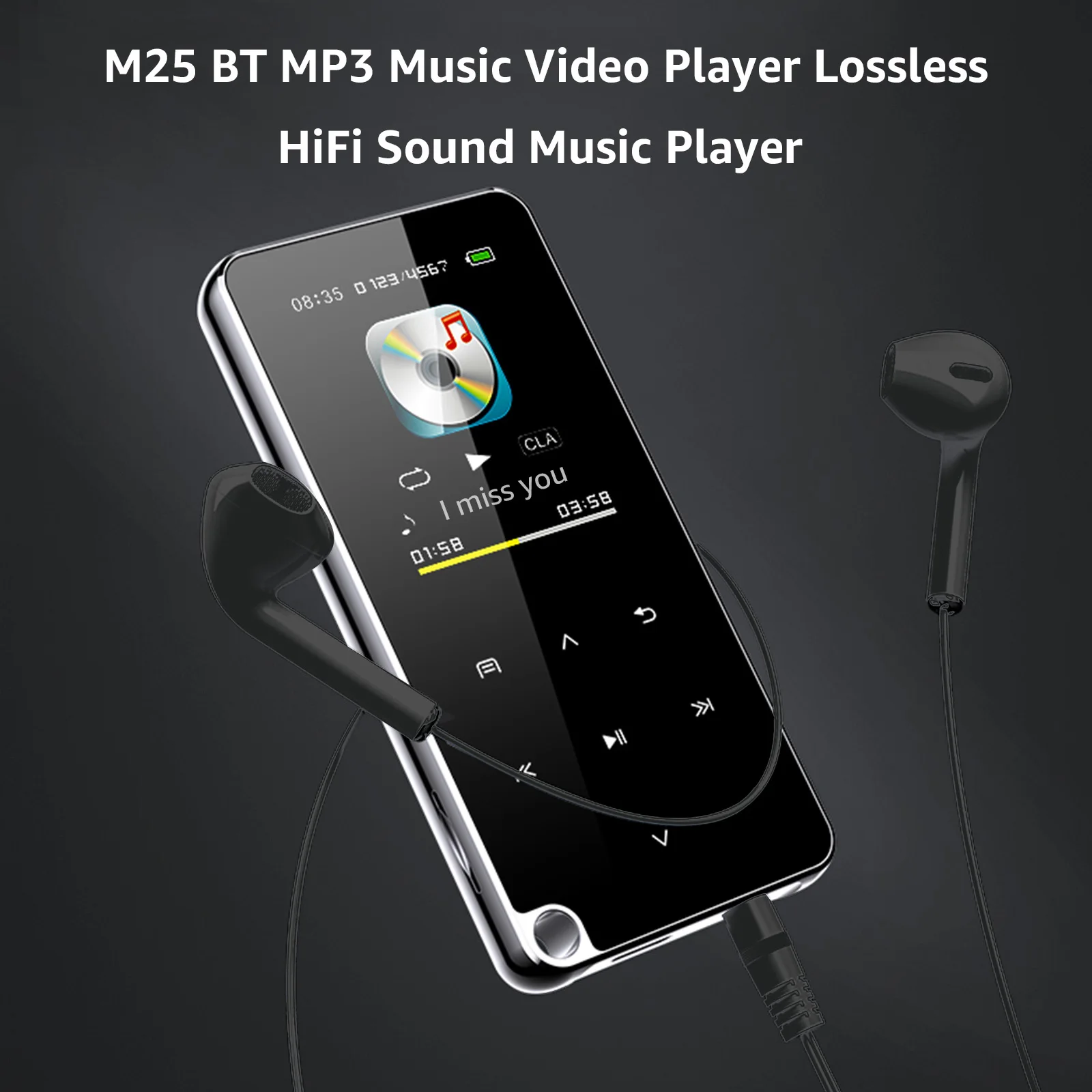 M25 BT MP3 Музыка Видео плеер Lossless HiFi Звук 1 8 дюймов OLED Экран с FM радио Запись Стерео MP4