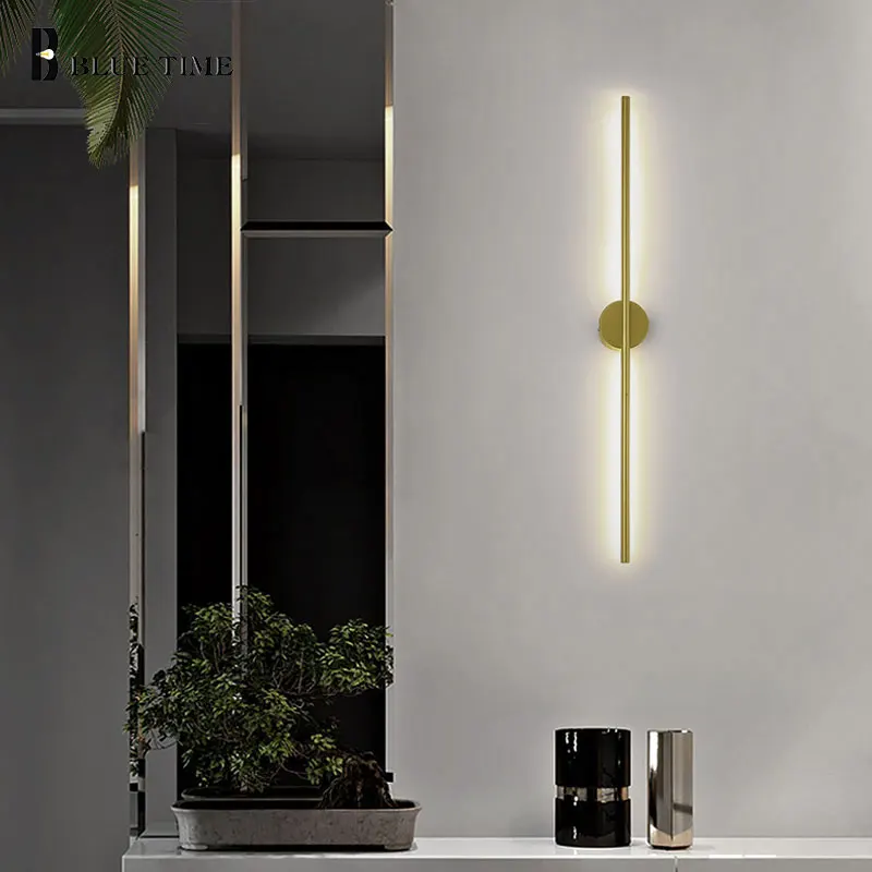 120 100 см Золотой металлический светодиодный настенный светильник современный бра
