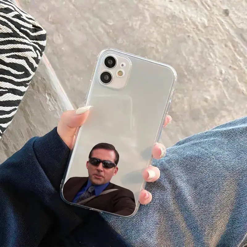 

Michael Scott The Office clear Phone Case Transparent for iPhone 11 12 mini pro XS MAX 8 7 6 6S Plus X 5S SE 2020 XR