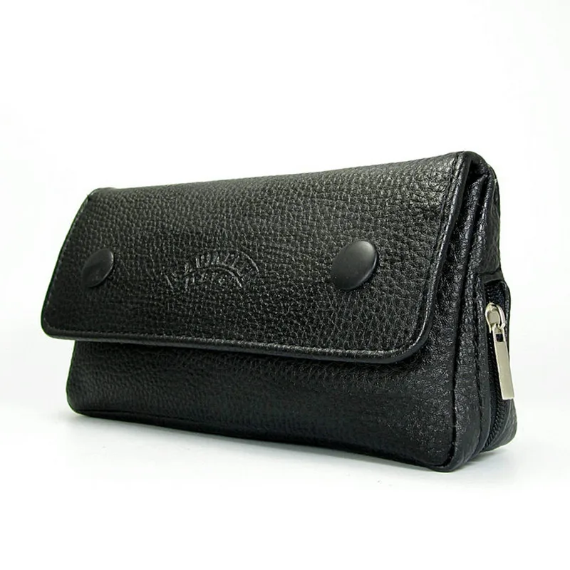 

SAVINELLI Tobacco Pipe Holder (Hold 1 Pcs) Black Leather Smoking Pipe Bag Gift for Him Father's Day Gifts