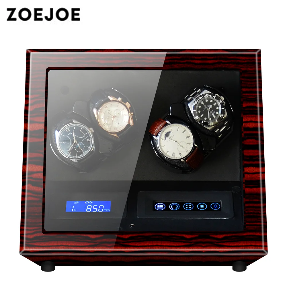 ZOEJOE автоматические часы с коробкой заводчик часов Mabuchi мотор ЖК-дисплей