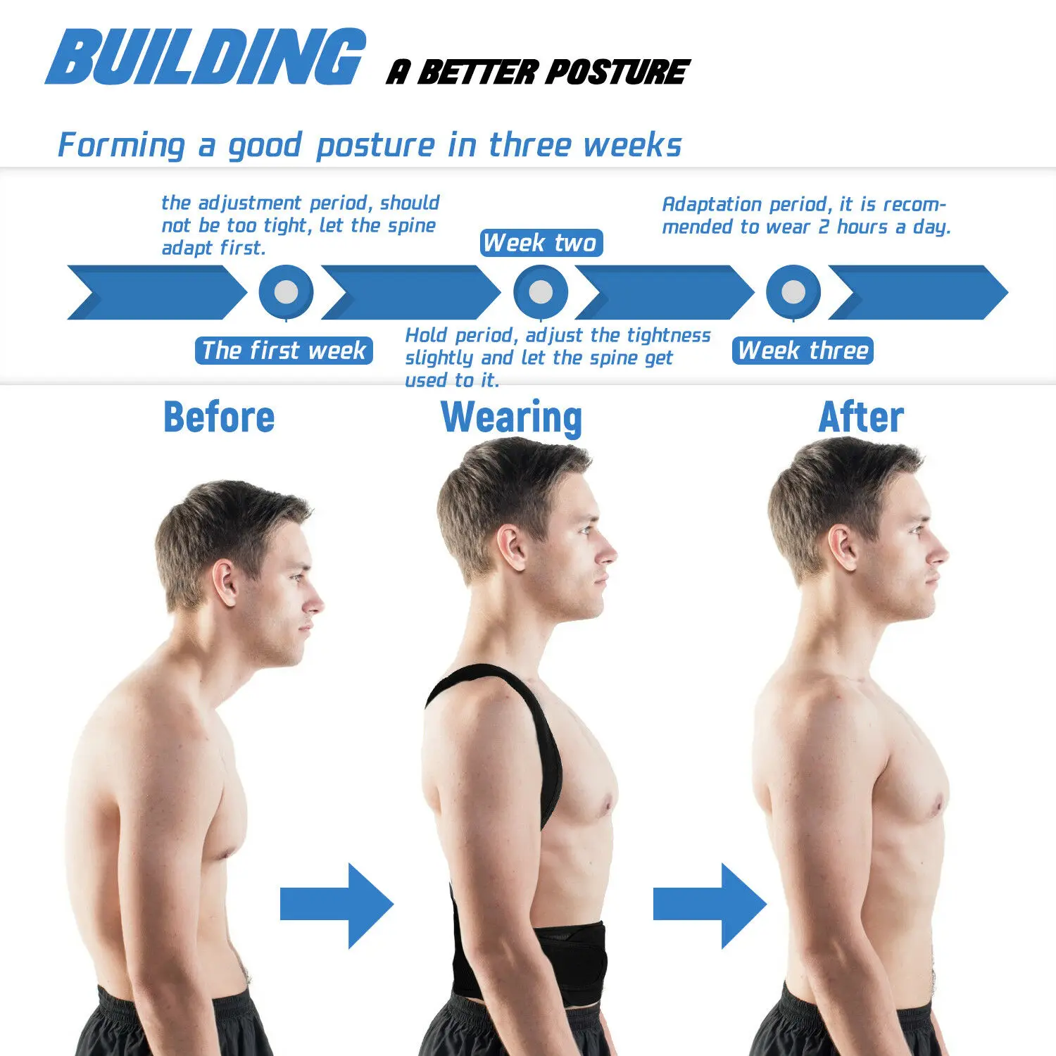 

Adjustable Posture Corrector Back Support Shoulder Back Brace Posture Correction Spine Posture Corrector Postural Fixer Tape