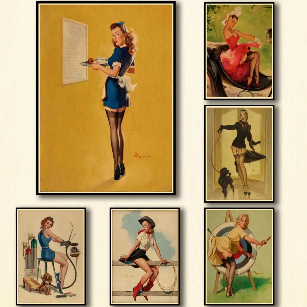 

35 Дизайнов Ретро 1940s фотообои для девушек наклейка для дома искусство картина фотография для кофейни бара 2