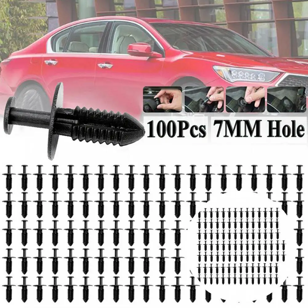 

100 шт. заклепки для бампера, Прочный Многофункциональный пластиковый мини-крепеж для кузова автомобиля, нажимной фиксатор для автомобиля