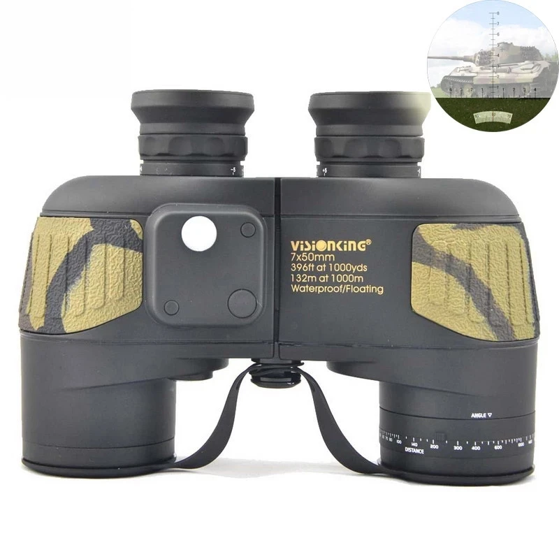 

Visionking 7x50 Powerful Military Binoculars Telescope High Definition Waterproof Nitrogen Rangefinder Compass Binoculars