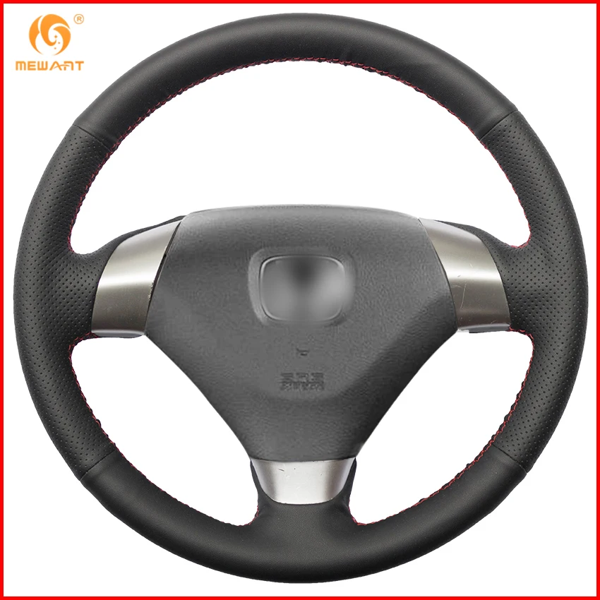 MEWANT черный чехол на руль из натуральной кожи для Honda Accord 7 2002 2003 2004 2005 (3 Спицы)