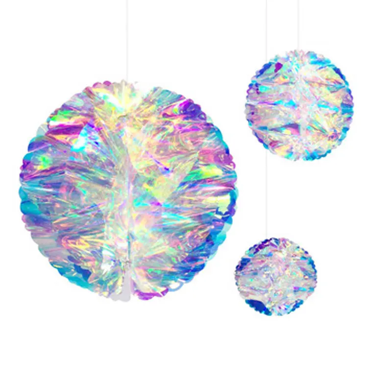 

Искусственная радужная пленка, сотовый шар, сотовое шариковое украшение, блестки, Рождественский Декор для свадебной вечеринки, подвесной ...