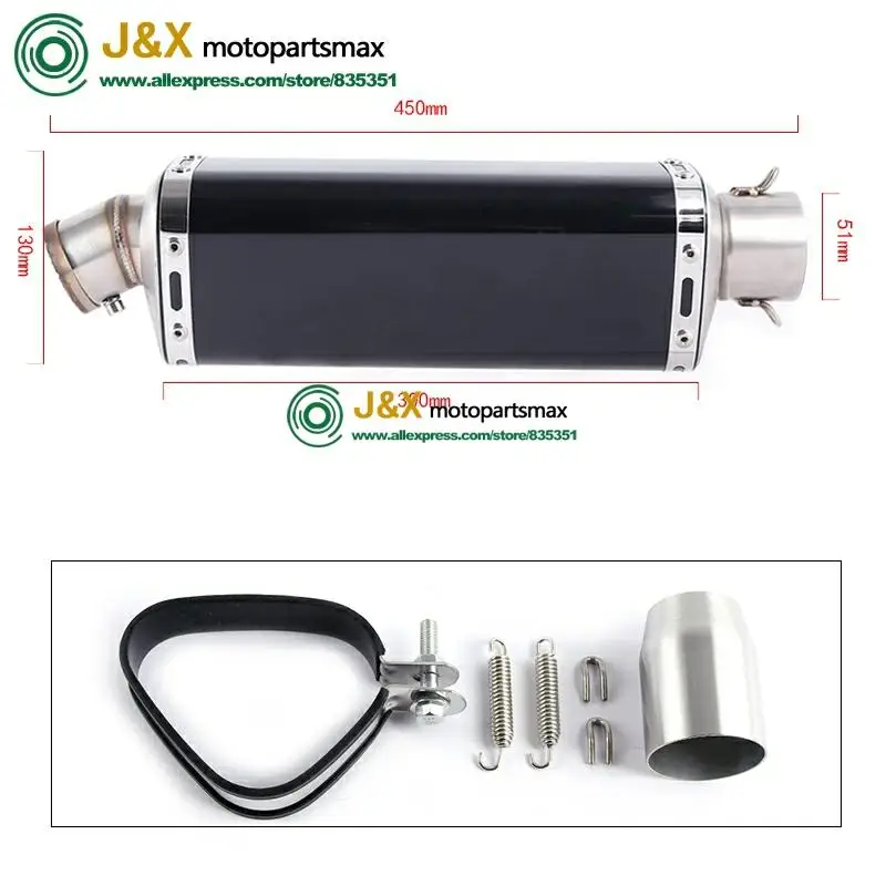 

Motorcycle Full Exhaust System Muffler contact Middle Link Pipe Slip On For Yamaha FZ8N FZ8 FZ800 2010 2011 2012 2013 2015