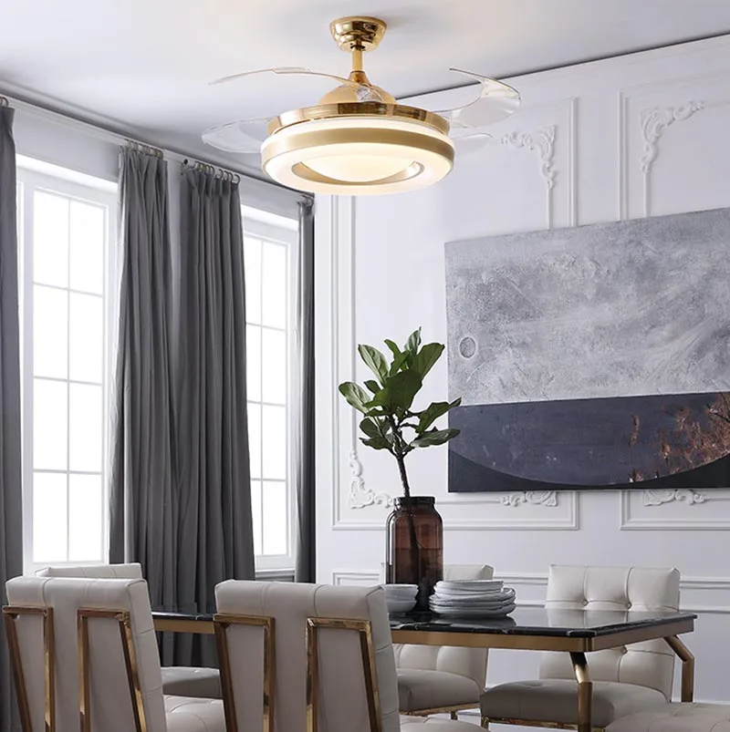 Потолочный вентилятор светильник невидимый для гостиной столовой спальни дома