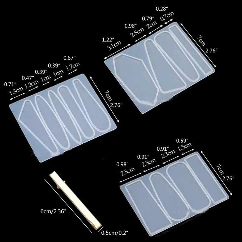 

23Pcs/Set DIY Barrettes Silicone Epoxy Resin Molds DIY Hair Pin Acrylic Mold Alligator Hair Clip Molds Jewelry Making Tools