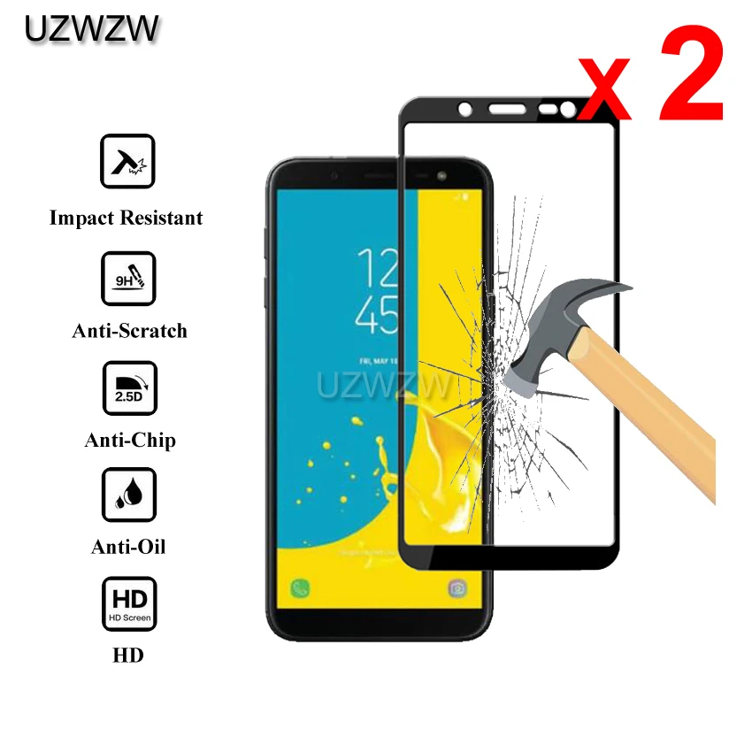 2 шт Для samsung Galaxy J6/J6 Plus Полное покрытие экрана защитное закаленное стекло для samsung Galaxy J6 Plus стекло