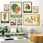 Плакаты на холсте, с фруктовым рынком, арбузом, клубникой, авокадо, лимоном, рисунком и принтами, настенные картины для кухни, домашний декор