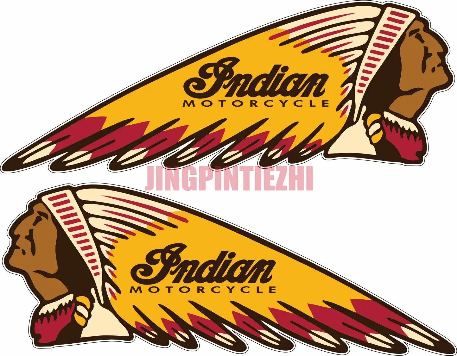 

Personality Car Sticker Indian War Bonnet Motorcycles Set of 2 Vinyl Decal Sticker Car Truck Window Car Decal Decoration Laptop