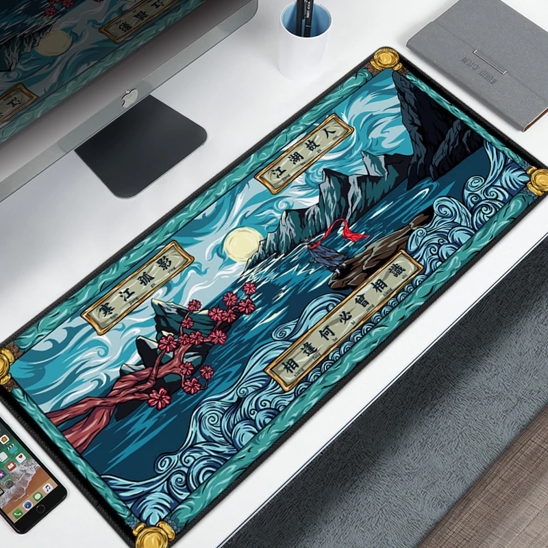 Большой коврик для мыши в китайском стиле игровой противоскользящий из