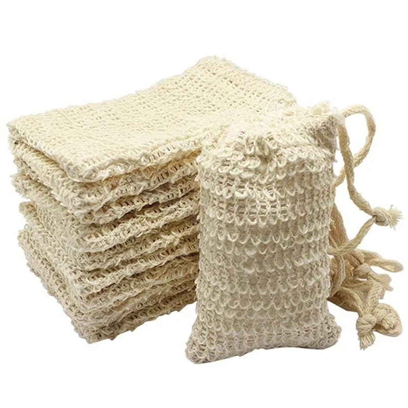 HOT 30 Pcs Natural Sisal Soap Bag Exfoliating Soap Saver Pouch Holder
