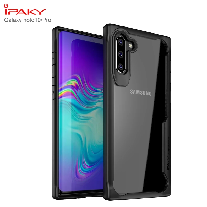 

IPAKY For Samsung Note10 Case Anti knock Shockproof Protective Silicone Cover Galaxy note10+ Case note10pro Transparent Original