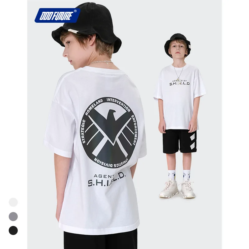 

Детская одежда, Новинка лета 2021, модные футболки для мальчиков с буквенным принтом, корейские свободные хлопковые футболки для мальчиков-по...