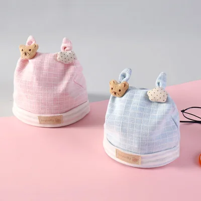 

0-3 Months Cotton Cartoon Bear Cute Stars Boys Girls Beanie Kids Hat Baby Winter Warm Children'S Hats For Boys Girls Beanies