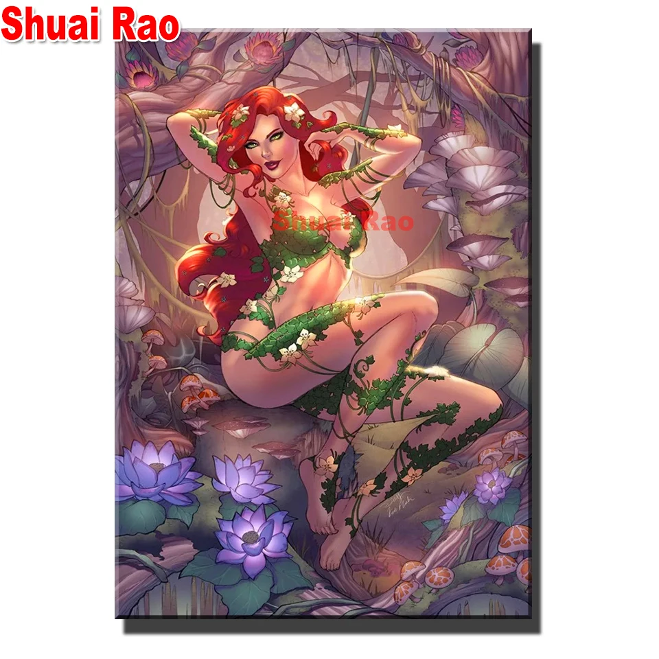 

Алмазная 5d Вышивка «сделай сам», набор для алмазной мозаики с абстрактным деревом, лозой, привлекательной женщиной, с квадратными и круглым...