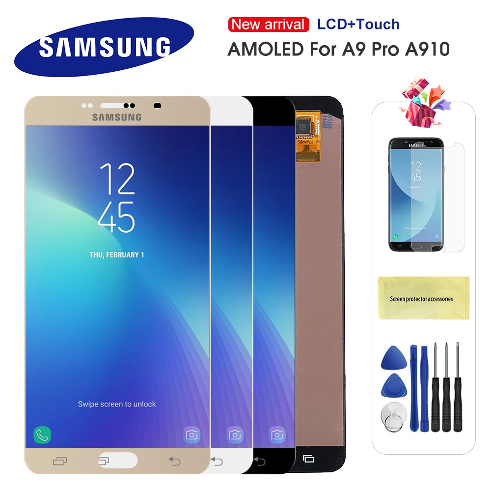 Дисплей Super AMOLED для Samsung Galaxy A9 Pro 2016 A910 ЖК дисплей с сенсорным экраном и
