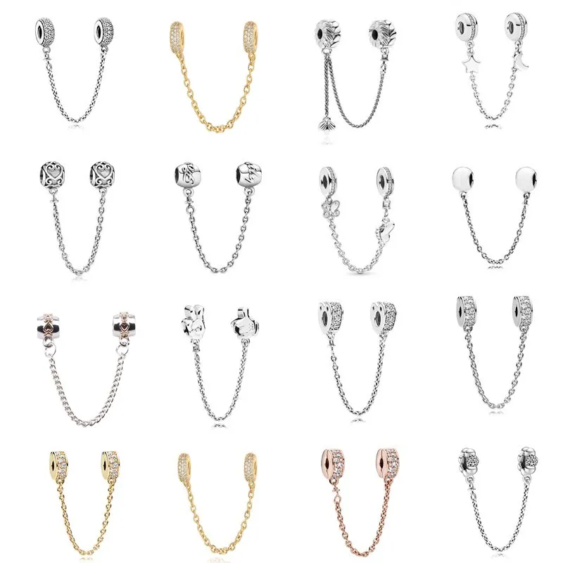 Новинка 2021 серебристый цвет блестящий цветок безопасная цепочка с бусинами