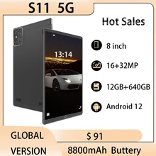 Global S11 Tablette 12GB 640GB Tablet PC 5G 8800mAh New 8 Inch Pad Google Play GPS WPS Office 12 Cor