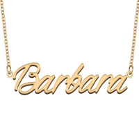 barbara name necklace for women stainless steel jewelry 18k gold plated nameplate pendant femme mother girlfriend gift