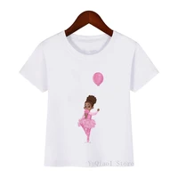 pink little black girl eating ice cream print t shirt girl melanin poppin ballet dance shirt kid kawaii clothes white t shirt
