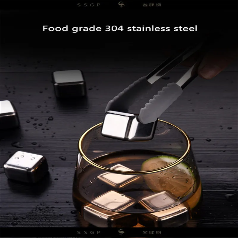 Высококачественные кубики льда из нержавеющей стали 304 многоразовый набор