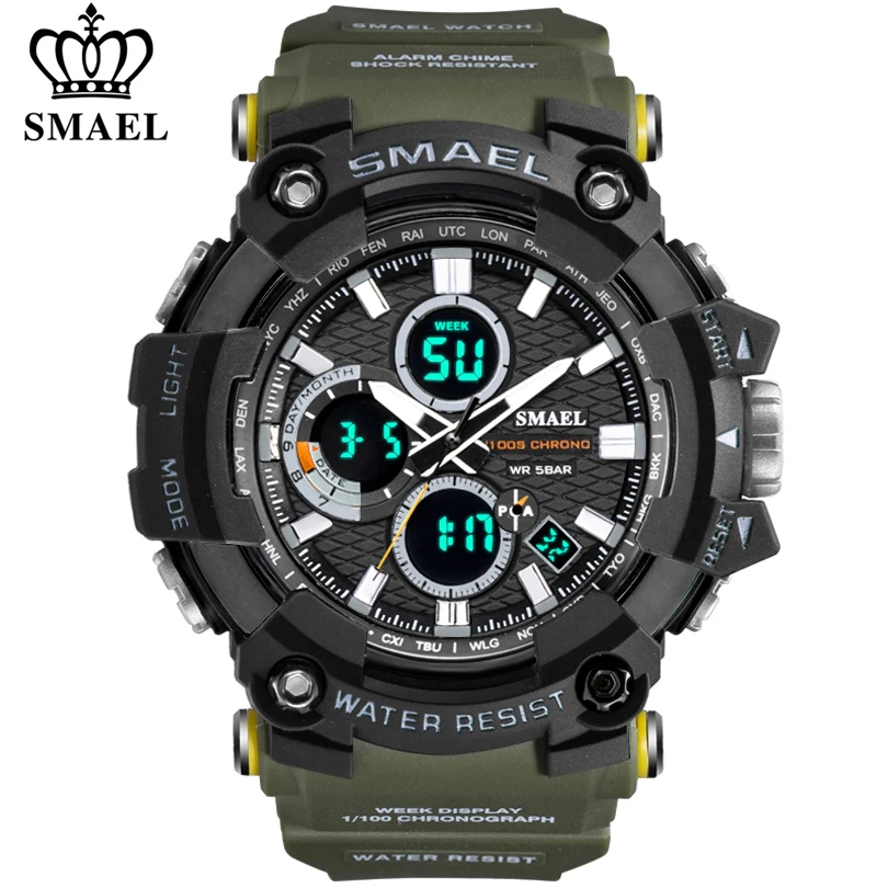 SMAEL мужские часы военные водонепроницаемые повседневные спортивные
