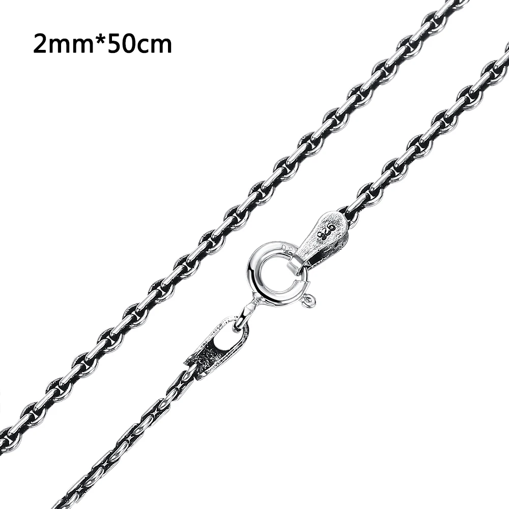 about 2mm 50cm V. YA 925 серебро плоское кольцо цепочка ожерелье 40/45/50/55/60 см цепь 2 мм толщина для женщин ювелирные украшения для женщин - Окраска металла: about 2mm 50cm