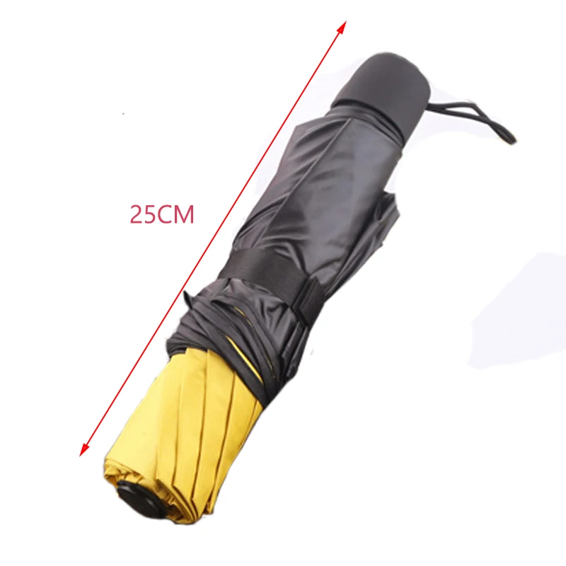 Многоцветный узор три складной зонт черное покрытие от Солнца