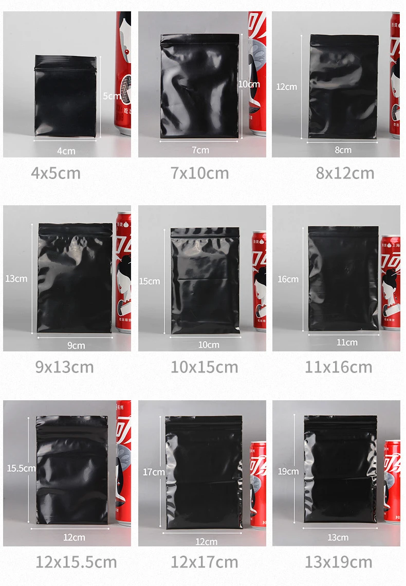 100 X дюйма упаковок толстые черные полиэтиленовые пакеты на молнии мил