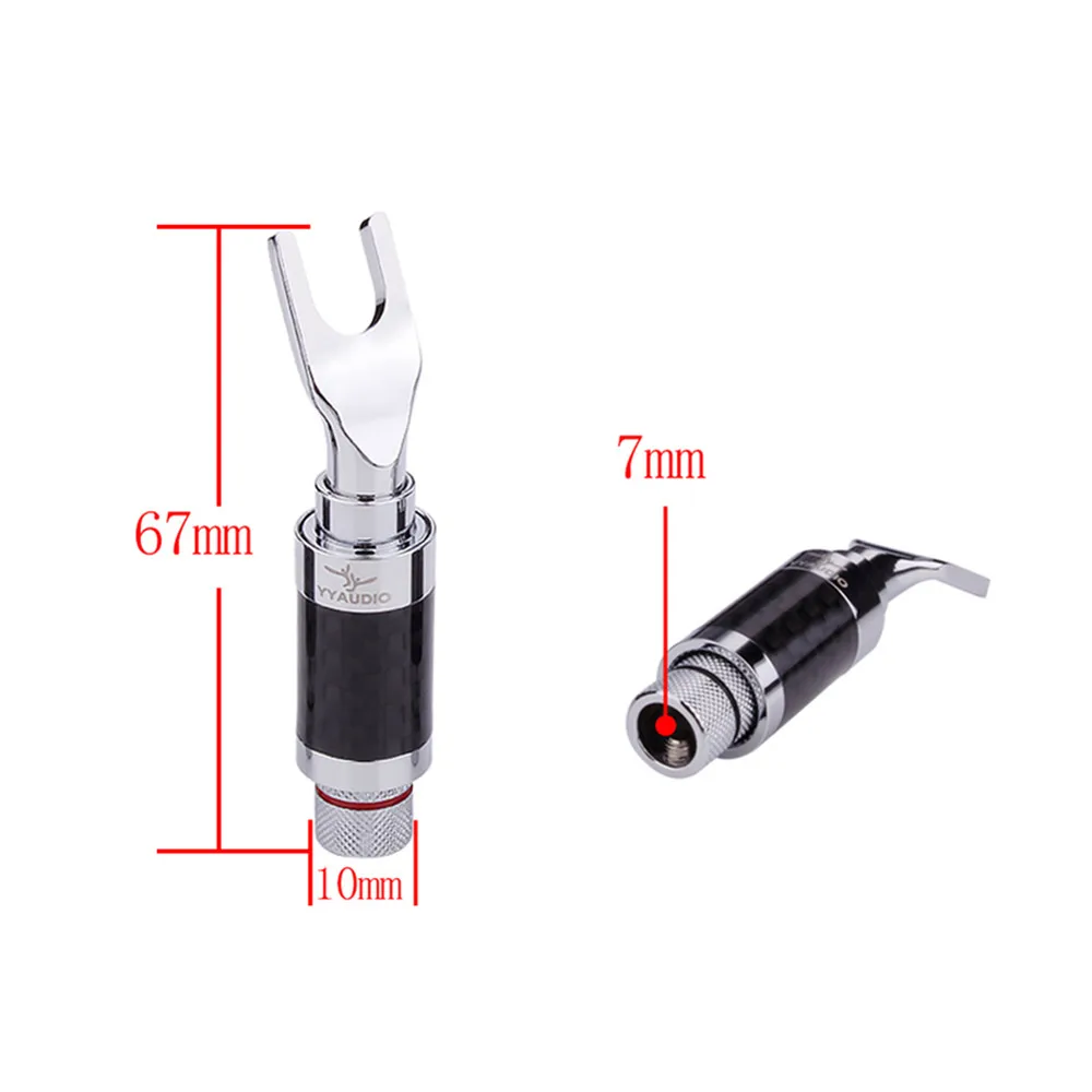 Банановый штекер из углеродного волокна с родиевым покрытием для динамика