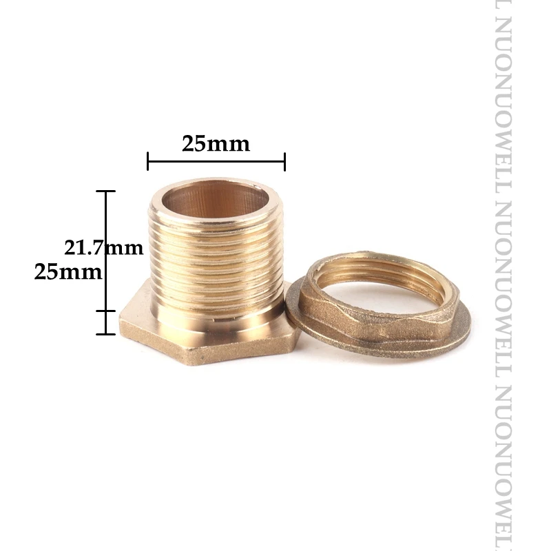 1pcs Copper Water Tank Connector 3/4&quot 1&quot Male Brass Pipe Single Loose Key Swivel Fittings Nut Jointer Fish Adapter |