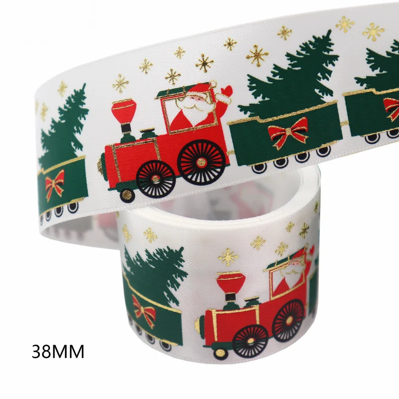 

5 yards/lot Christmas Pattern Printed for Diy Headwear Bow Clothing Accessories Gift Packaging Festival Home Decoration Ribbons