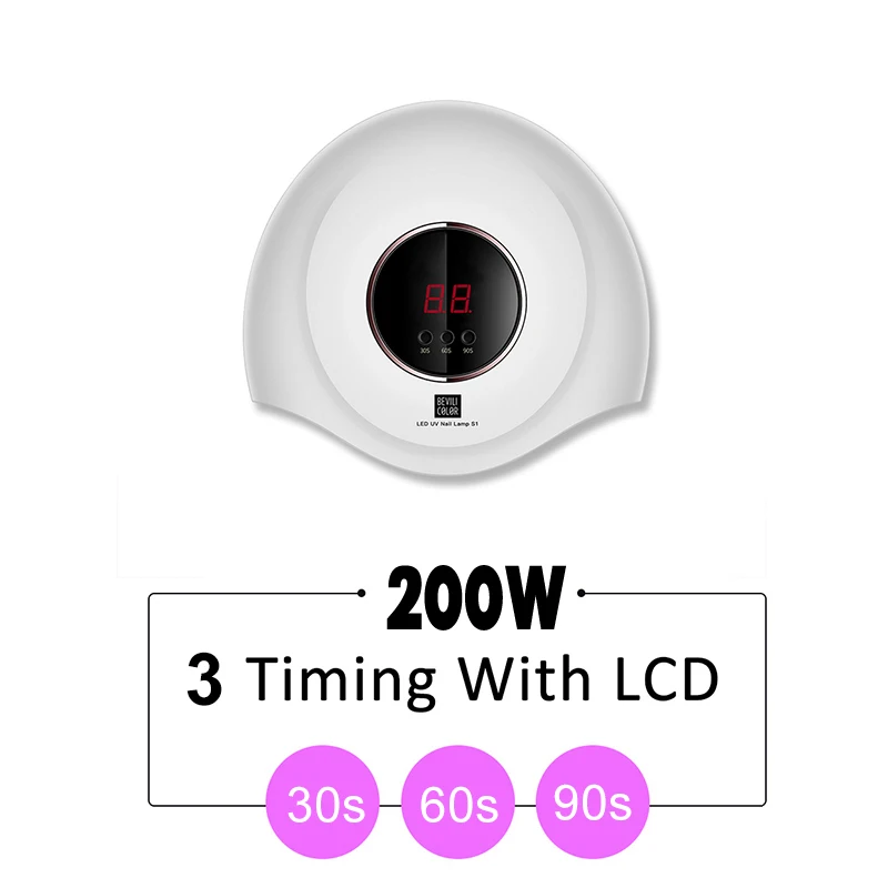 

200W Automatic UV LED Nail Lamp Nail Dryer Lamp For Fingernails And Toenails With Timer Manicure Tool LCD Display