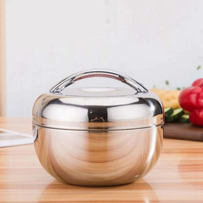 Термоизолированный пищевой контейнер из нержавеющей стали Круглый Ланч-бокс Bento