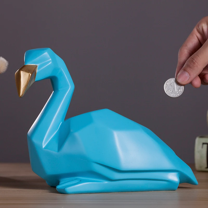 Nordic Elephant Bank Luck Cat / Unicorn Resin Money Flamingo Saving Pot Box Store 800 Coins Free Laser Lettering | Дом и сад