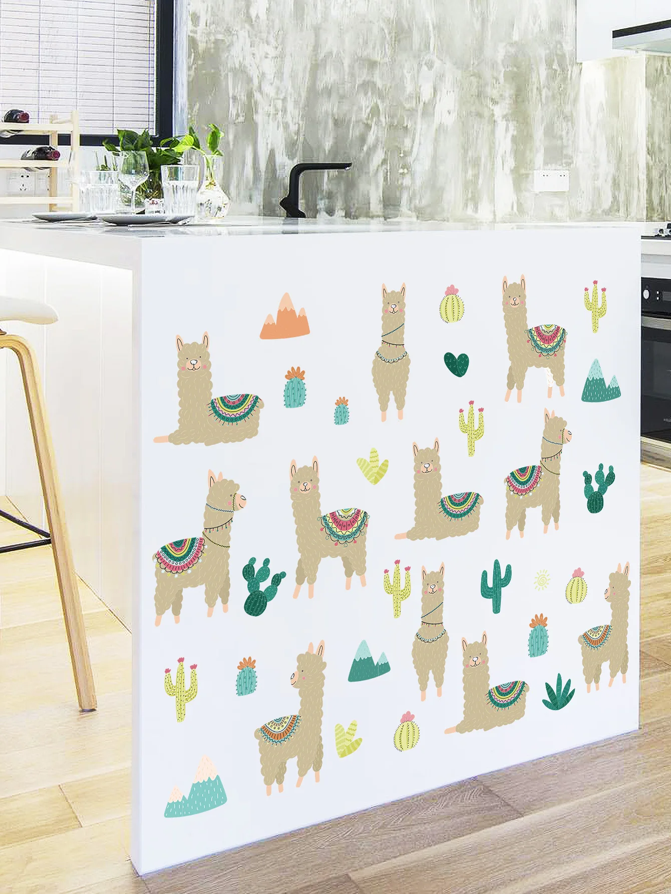 Коричневые наклейки на стену альпака съемные водонепроницаемые комбинированные