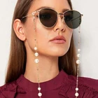 2021 с украшением в виде кристаллов бисера очки с жемчугом цепочки для женщин Стильный коллекционный ланьярд, Sunglassses ремень с цепочкой шнур маска ожерелье держатель